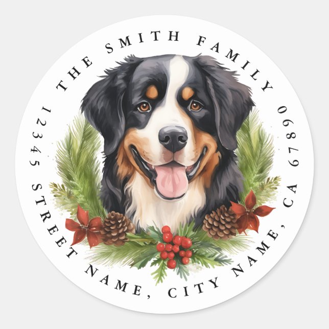 Bernese Mountain Dog Round Stickers (Front)