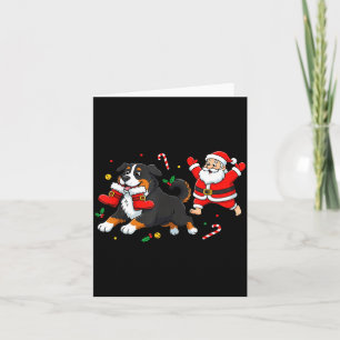 Bernese Mountain Dog Santa Claus Boots Christmas W Card