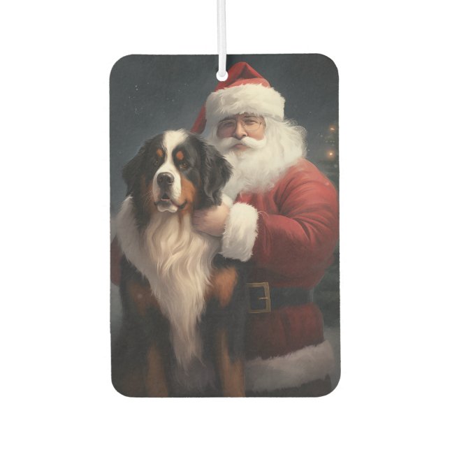 Bernese Mountain Dog Santa Claus Festive Christmas Air Freshener (Front)