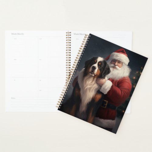 Bernese Mountain Dog Santa Claus Festive Christmas Planner