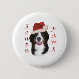 Bernese Mountain Dog Santa Paws Pinback Button