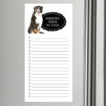Bernese Mountain Dog Shopping List   Magnetic Notepad<br><div class="desc">Adorable things to fetch Bernese Mountain Dog with a black chalkboard frame personalized with your name.</div>