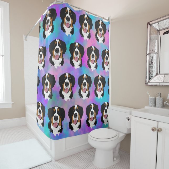Bernese Mountain Dog Shower Curtain (In Situ)