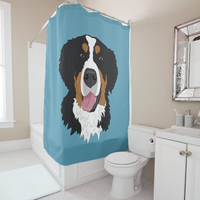Bernese Mountain Dog Shower Curtain (In Situ)