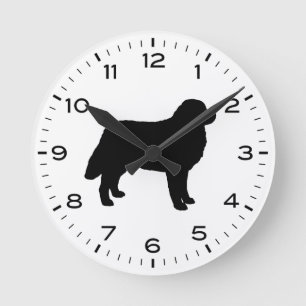 Bernese Mountain Dog Silhouette Berner Round Clock