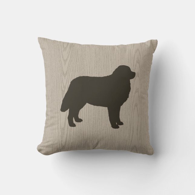 Bernese Mountain Dog Silhouette Decorative Throw Pillow (Front)