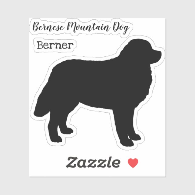 Bernese Mountain Dog Silhouette Sticker (Sheet)