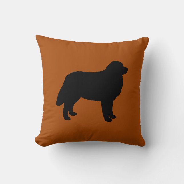 Bernese Mountain Dog Silhouette Throw Pillow (Front)