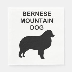 bernese mountain dog silhouette with name napkins