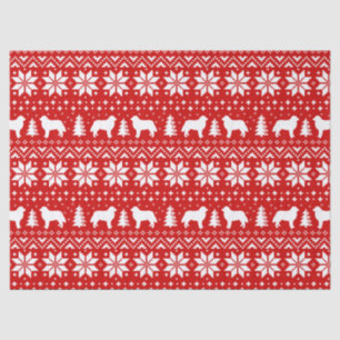 Bernese Mountain Dog Silhouettes Christmas Pattern Tissue Paper