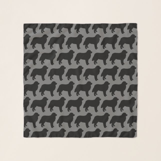 Bernese Mountain Dog Silhouettes Pattern Scarf (Front)