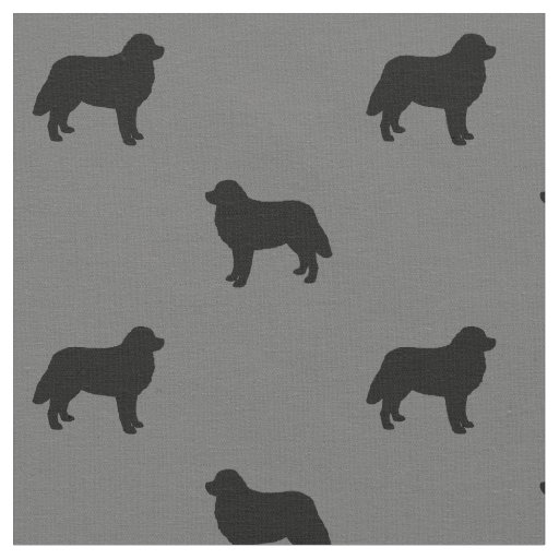 Bernese Mountain Dog Silhouettes Patterned Fabric