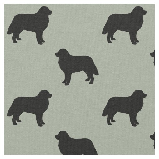 Bernese Mountain Dog Silhouettes Patterned Fabric