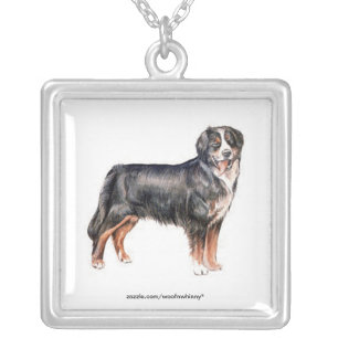 Bernese Mountain Dog Silver Plated Necklace