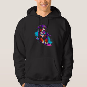 Bernese Mountain Dog Snowboarding Hoodie