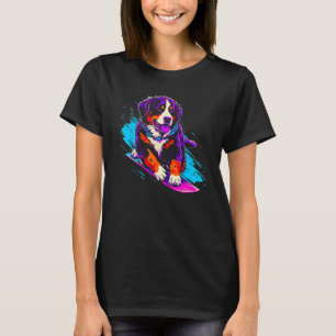 Bernese Mountain Dog Snowboarding T-Shirt