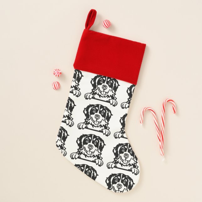 Bernese Mountain Dog socks Customized dog Socks  Christmas Stocking (Front)