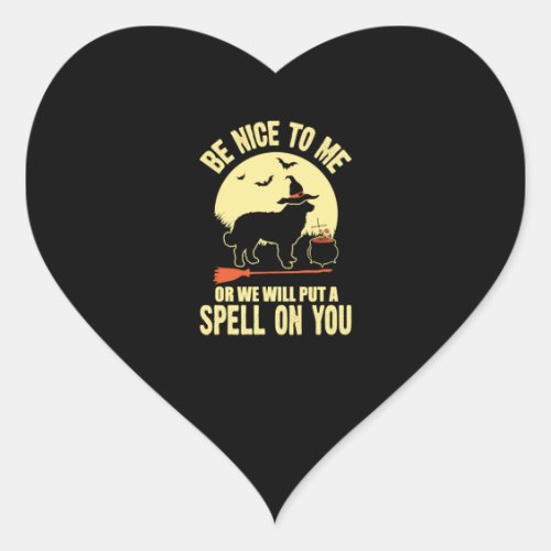 Bernese Mountain Dog Spell on You Halloween Costum Heart Sticker