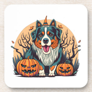 Bernese Mountain Dog Spooky Halloween Beverage Coaster