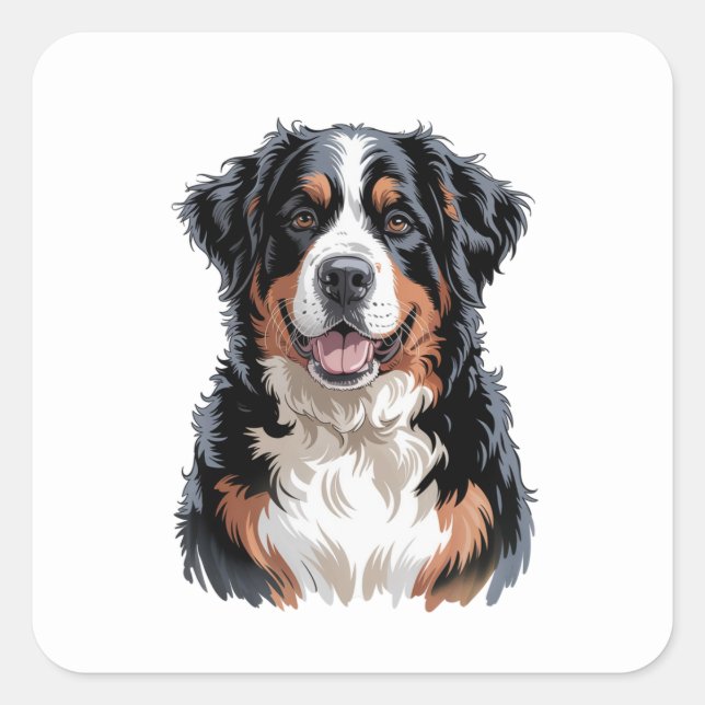 Bernese Mountain Dog  Square Sticker (Front)