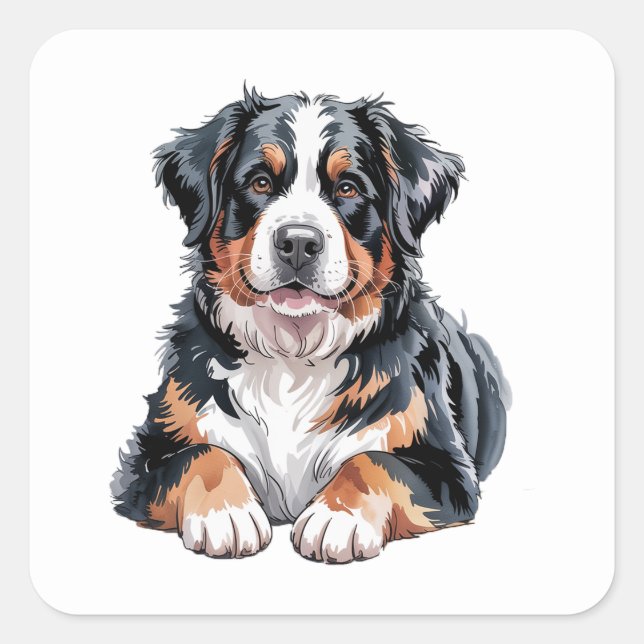 Bernese Mountain Dog  Square Sticker (Front)