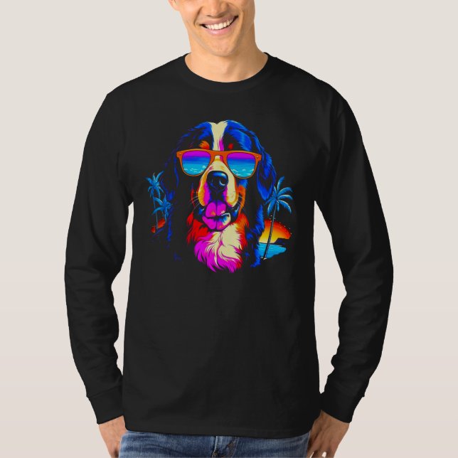 Bernese Mountain Dog Summer Party T-Shirt (Front)