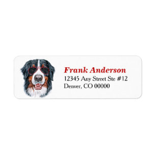 Bernese Mountain Dog Sunglasses Return Address Label