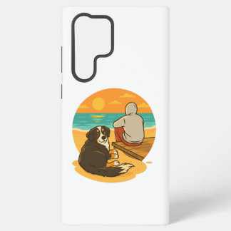 Bernese Mountain Dog Sunset Beach Companion Samsung Galaxy S22 Ultra Case