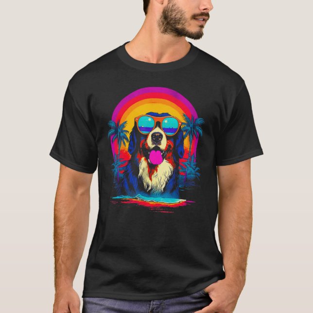 Bernese Mountain Dog Sunset T-Shirt (Front)