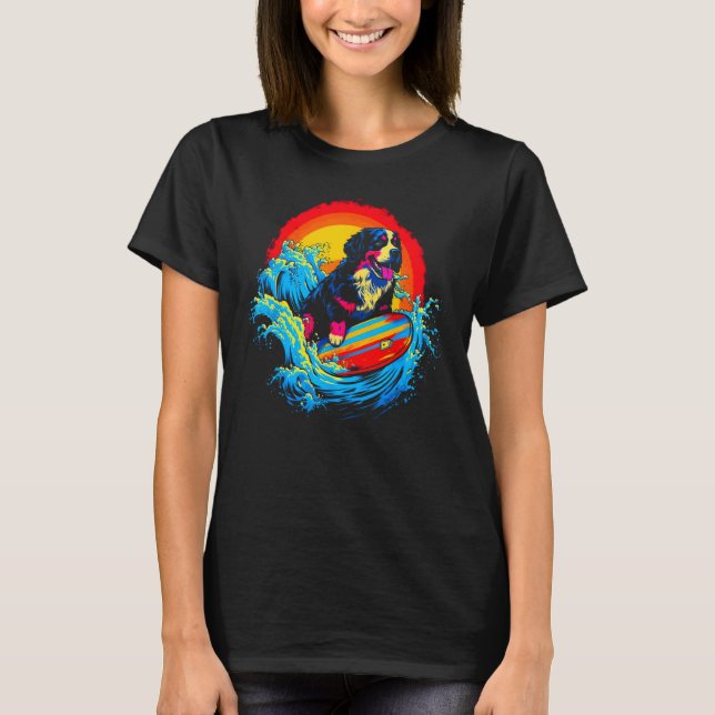 Bernese Mountain Dog Surf T-Shirt (Front)