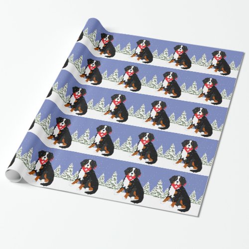 Bernese Mountain Dog Swiss Cross Wrapping Paper