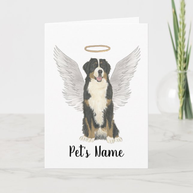 Bernese Mountain Dog Sympathy Memorial Card (Front)