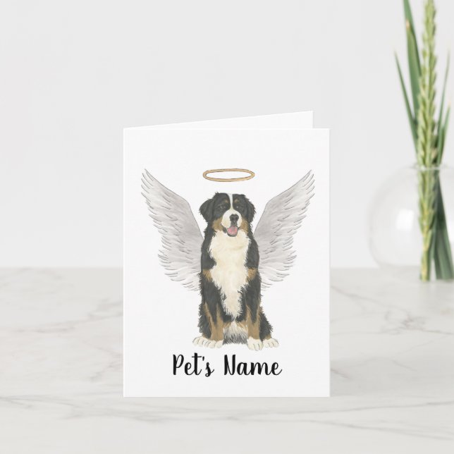 Bernese Mountain Dog Sympathy Memorial Card (Front)