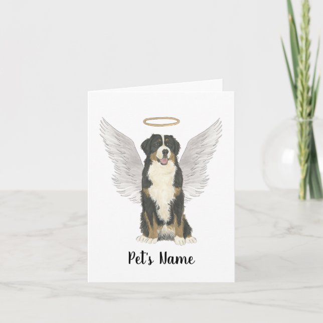 Bernese Mountain Dog Sympathy Memorial Card (Front)