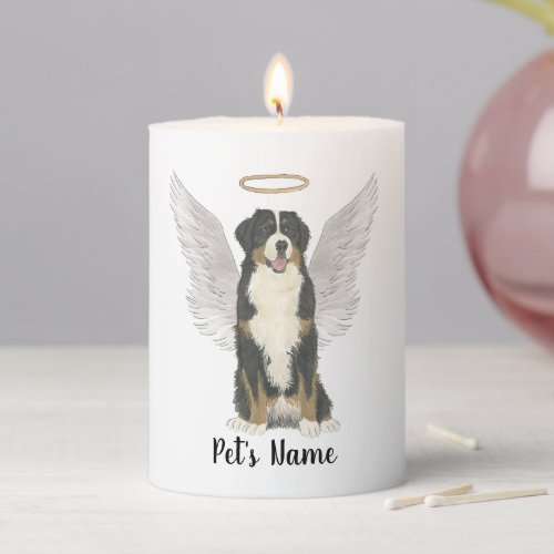 Bernese Mountain Dog Sympathy Memorial Pillar Candle