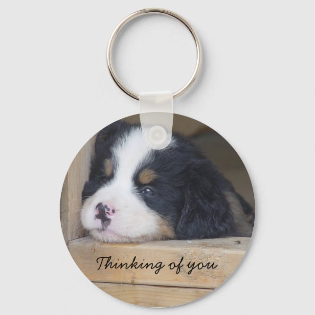 Bernese Mountain Dog -  Thinking of you key chain (Front)