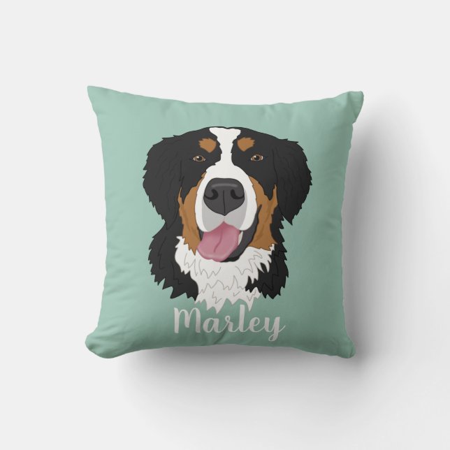 Bernese Mountain Dog  Throw Pillow (Front)