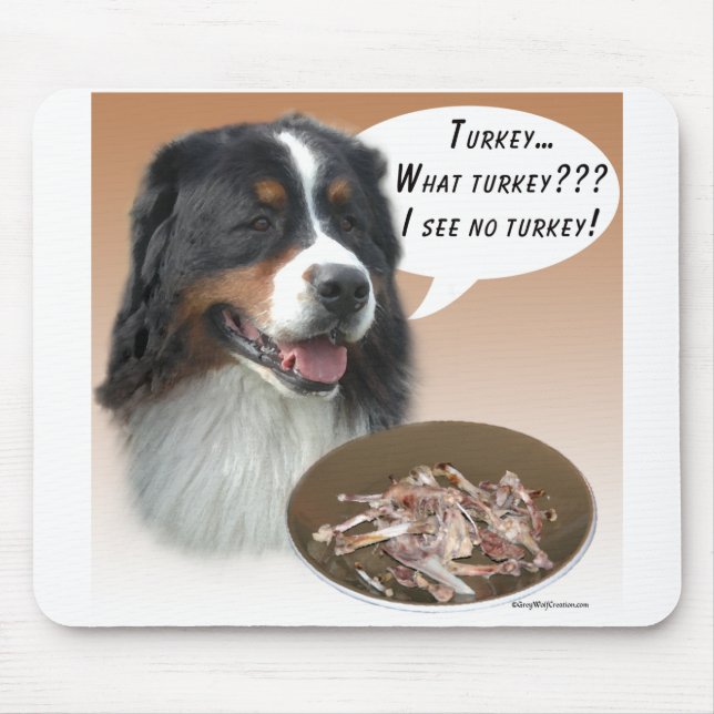 Bernese Mountain Dog Turkey Mouse Pad (Front)