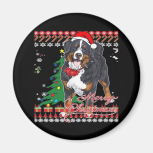 Bernese Mountain Dog Ugly Christmas Sweater Shirt Magnet