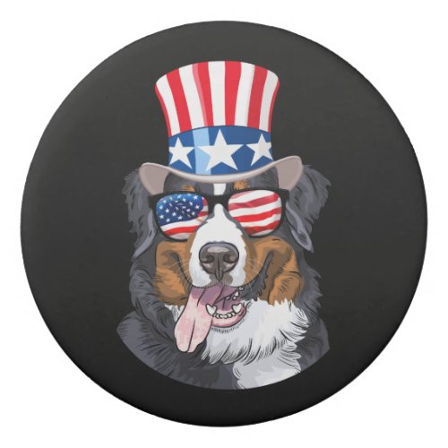 Bernese Mountain Dog USA Flag Hat 4th of July Eraser
