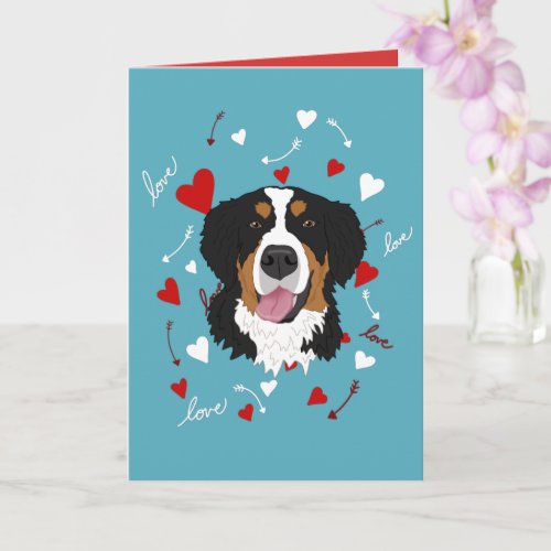 Bernese Mountain Dog Valentines Day Card