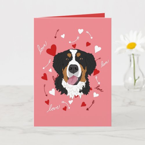 Bernese Mountain Dog Valentines Day Card