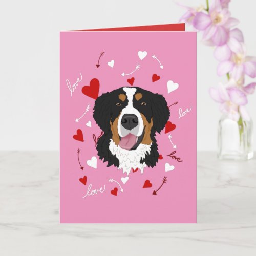 Bernese Mountain Dog Valentines Day  Card