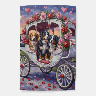Bernese Mountain Dog Valentine's Day Garden Flag