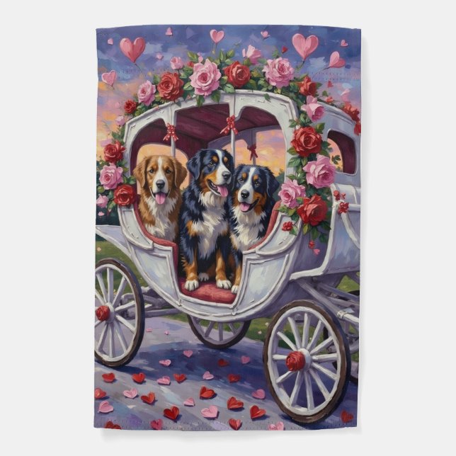 Bernese Mountain Dog Valentine's Day Garden Flag (Front)