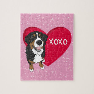 Bernese Mountain Dog Valentines Day Jigsaw Puzzle