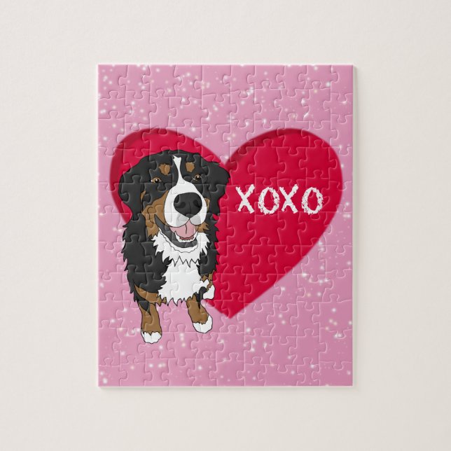 Bernese Mountain Dog Valentines Day  Jigsaw Puzzle (Vertical)