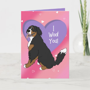 Bernese Mountain Dog Valentines Day  Letterpress Thank You Card