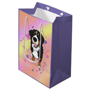 Bernese Mountain Dog Valentines Day Medium Gift Bag