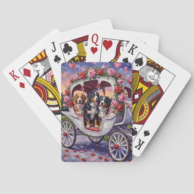 Bernese Mountain Dog Valentine's Day Poker Cards (Back)